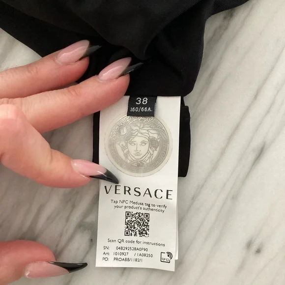 Versace x Dua Lipa Polka Dot Butterfly Knotted Midi Skirt IT38 XS NWT - Picture 7 of 8